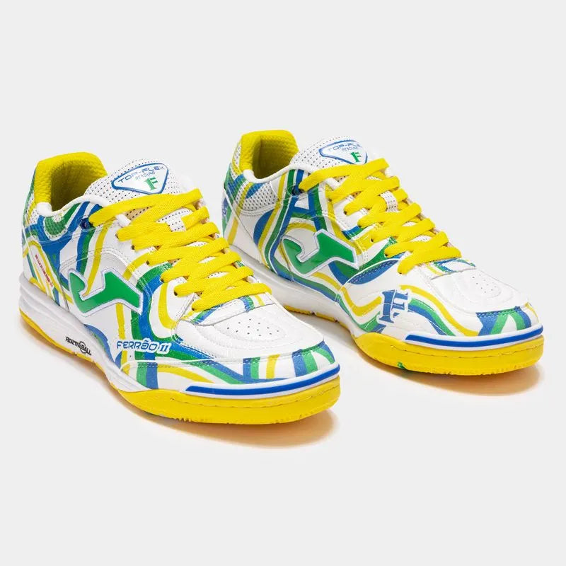 Chuteira de Futsal Joma Top Flex Rebound Ferrão II - Branco e Amarelo - Image 3