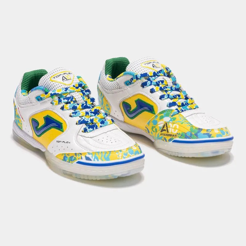 Chuteira de Futsal Joma Top Flex Amandinha - Branco e Amarelo - Image 4