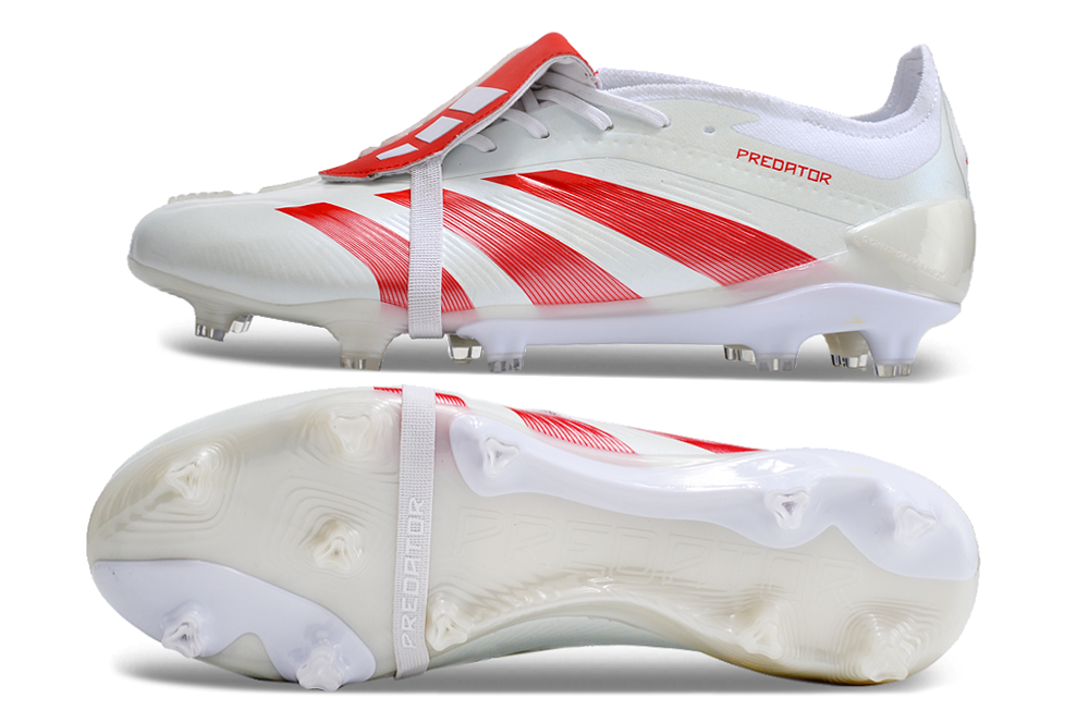 Adidas Predator Elite Tongue FG - Branco Vermelho - Image 2